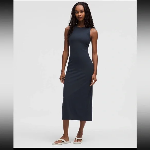 modern dirndl dress Midi Dirndl Dress Luxury Slate Blue Elegance – Lederhosen Store main image 0
